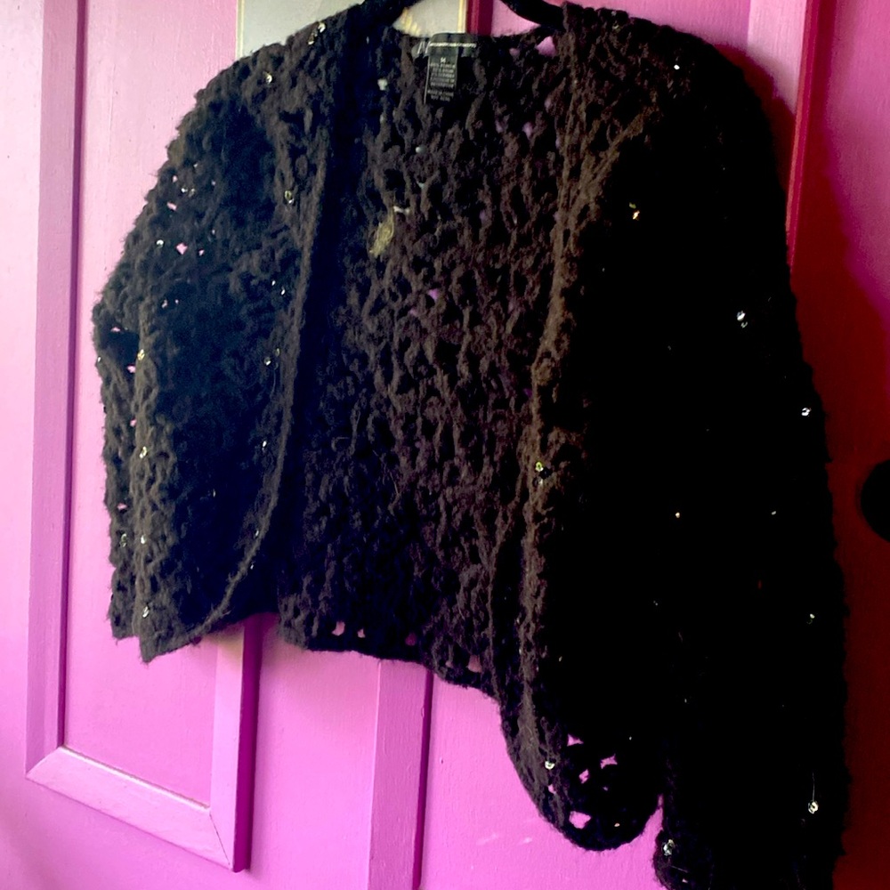 Black soft knit bolero sweater